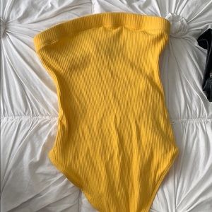 Urban yellow tube top bodysuit